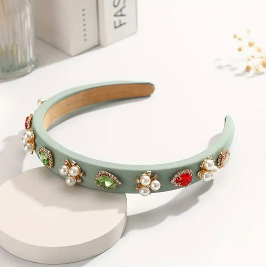 Light green with stones Alice Band