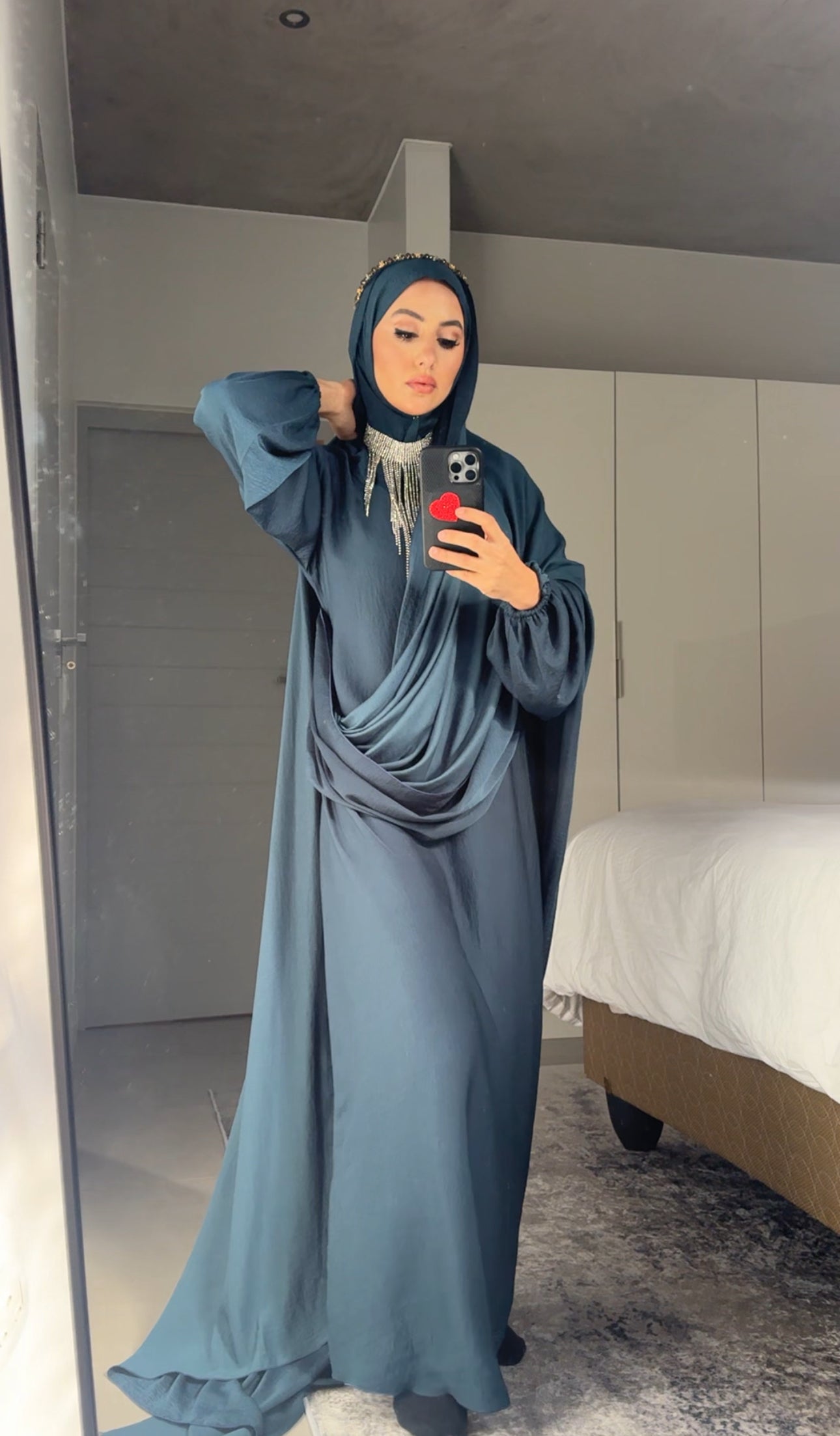 Prussian Blue Long Scarf Abayah