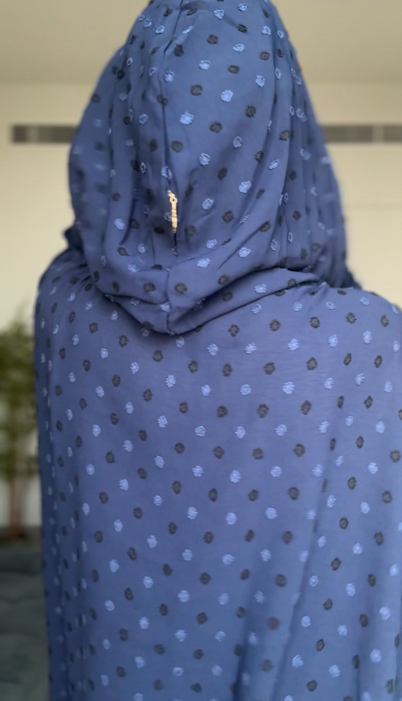 Navy burqa with black dots