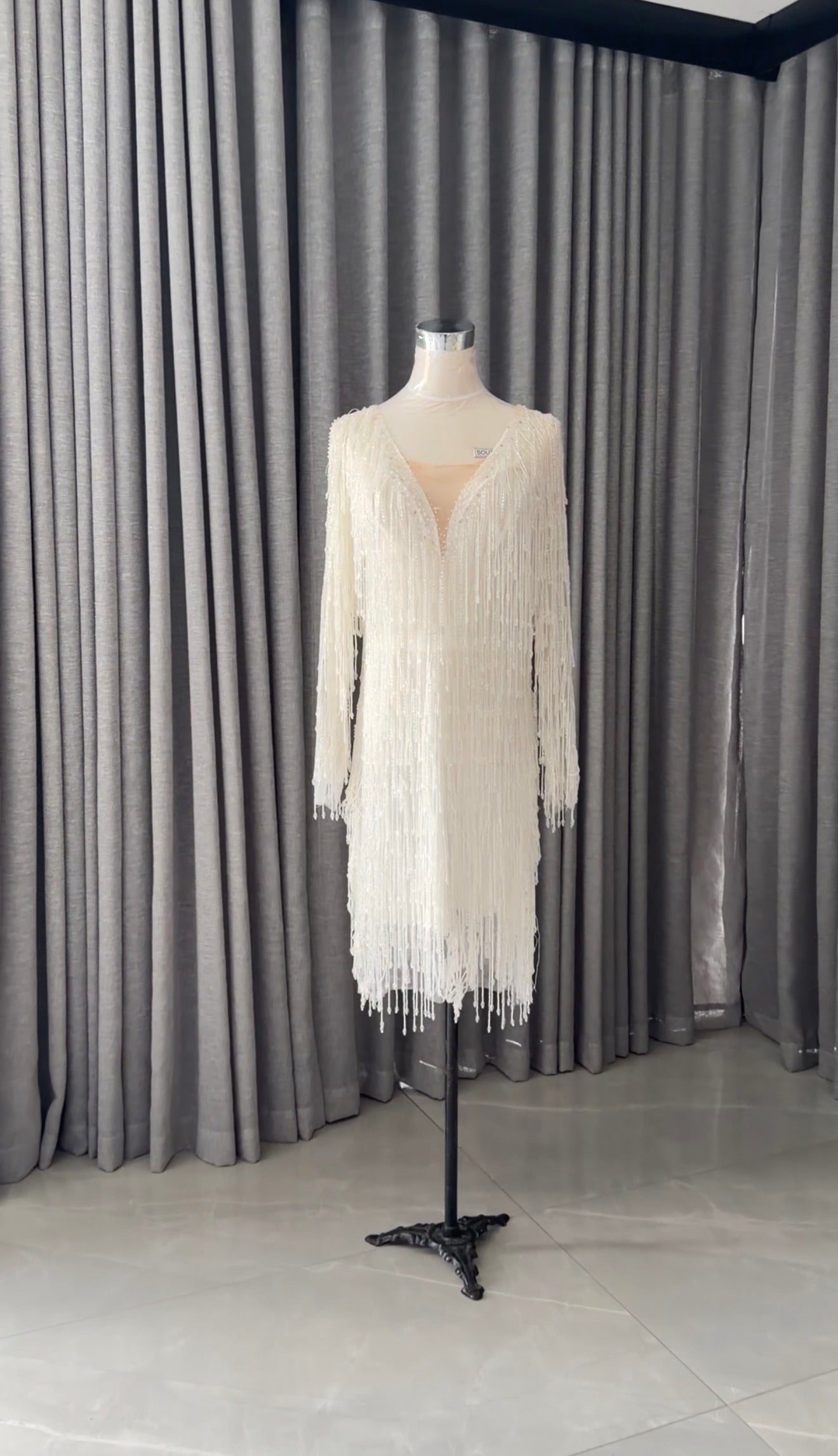 White beaded bridal dress