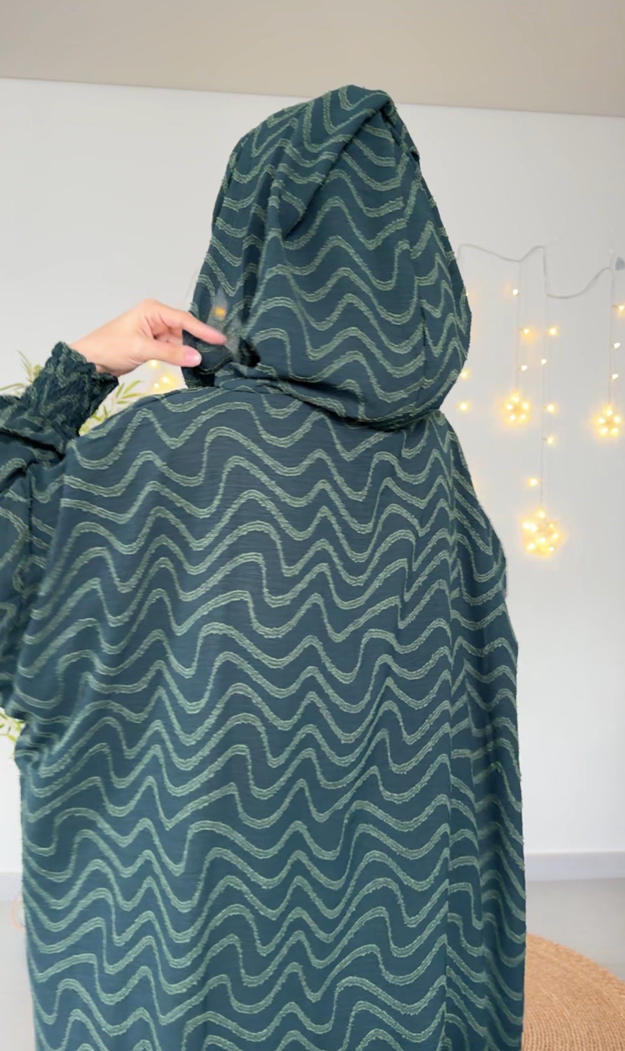 Dark green burqa with pattern