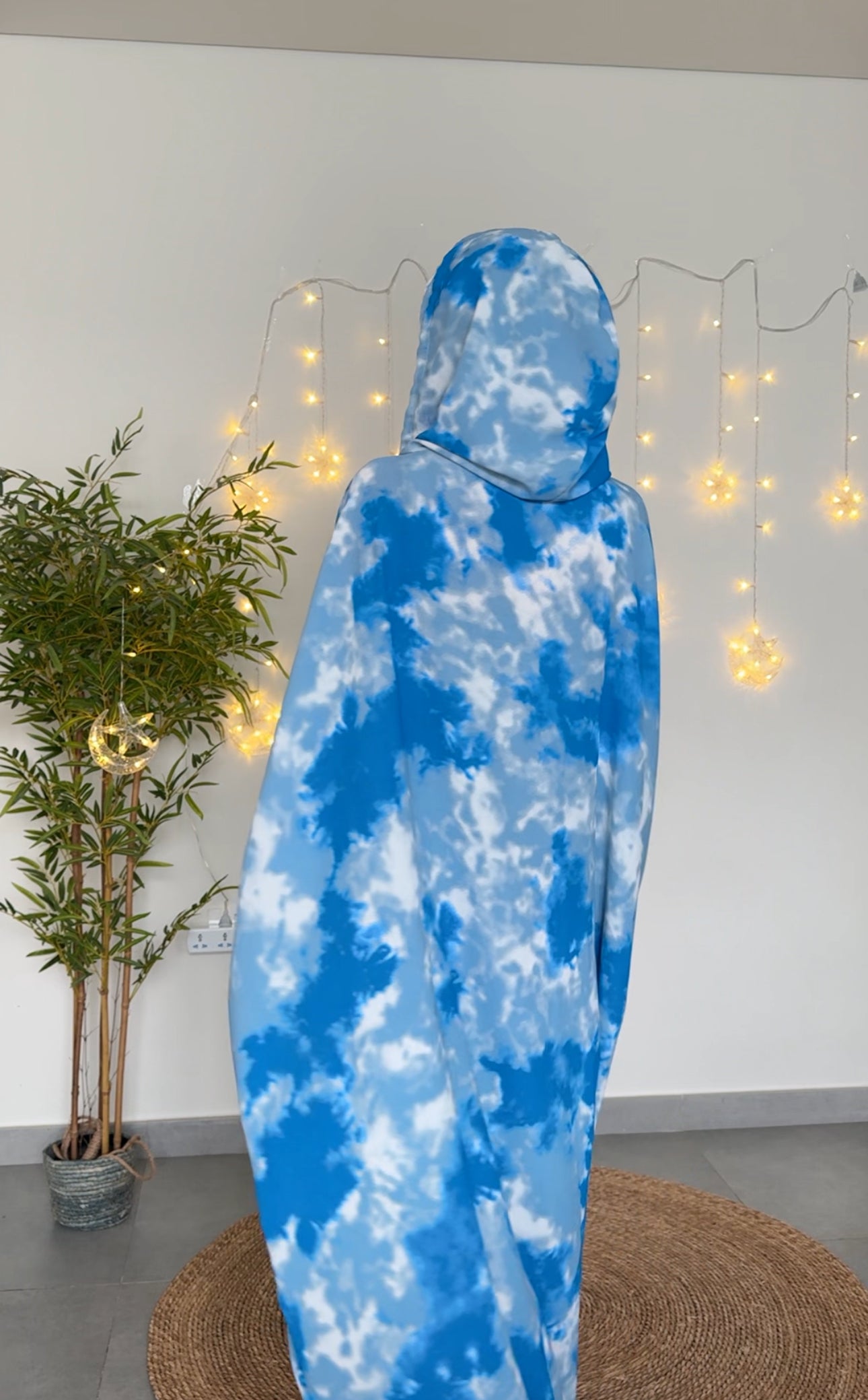 Light blue cloud burqa