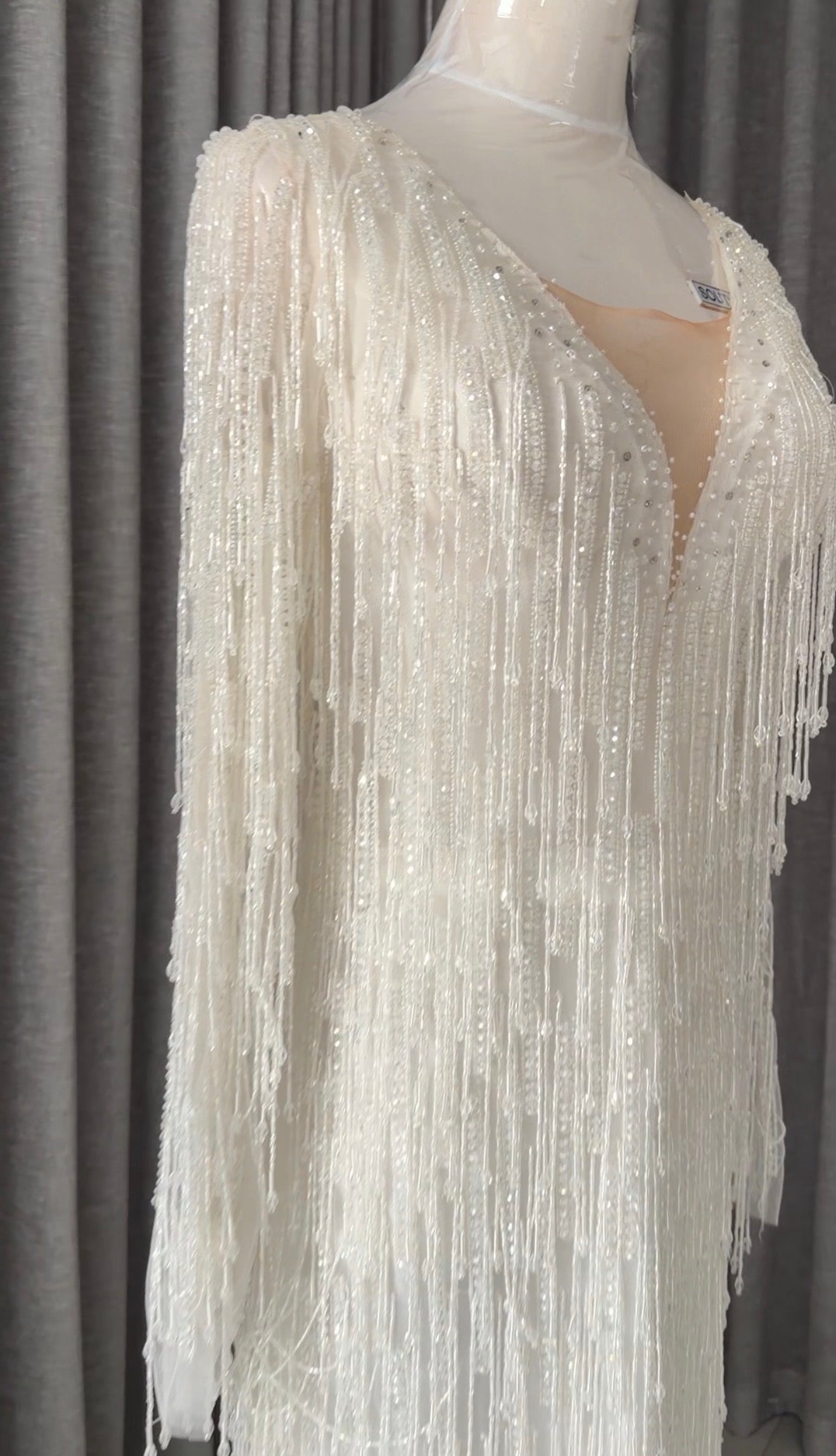 White beaded bridal dress