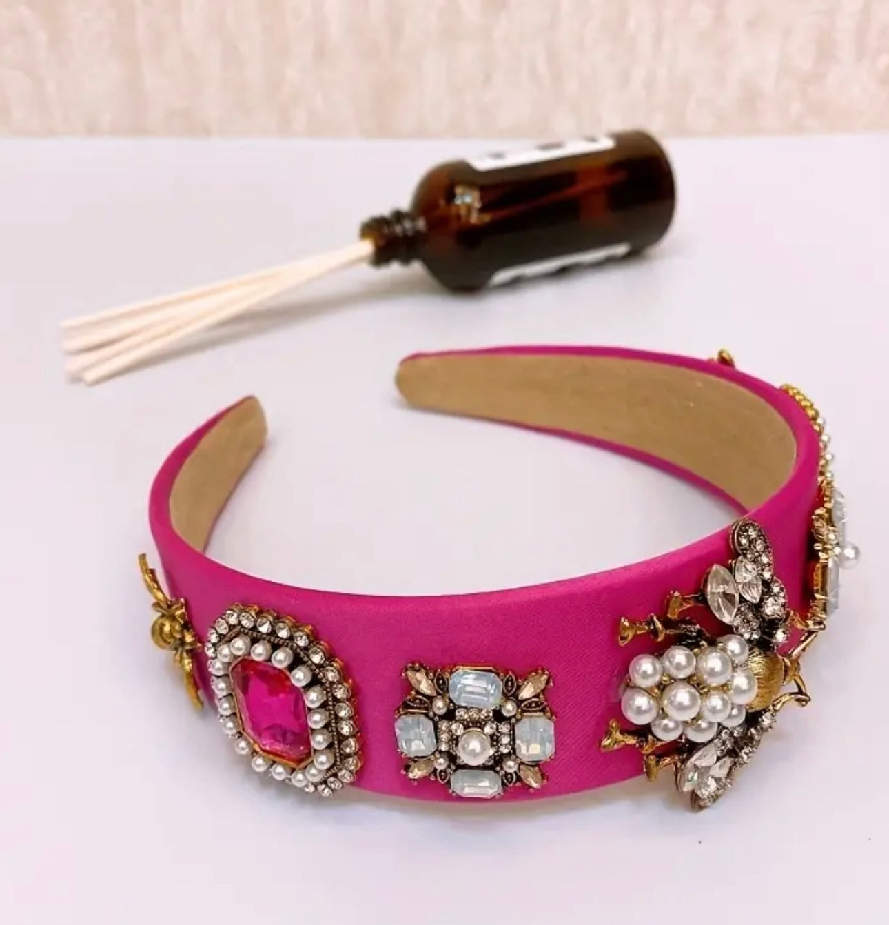 Pink Gucci with Pearl Alice Band