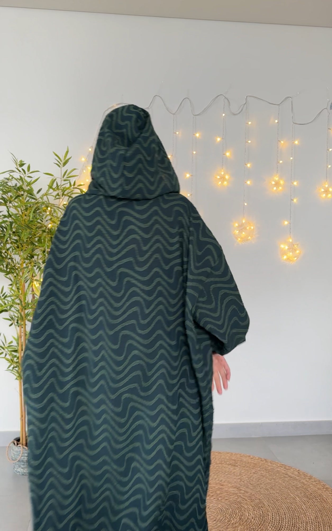 Dark green burqa with pattern