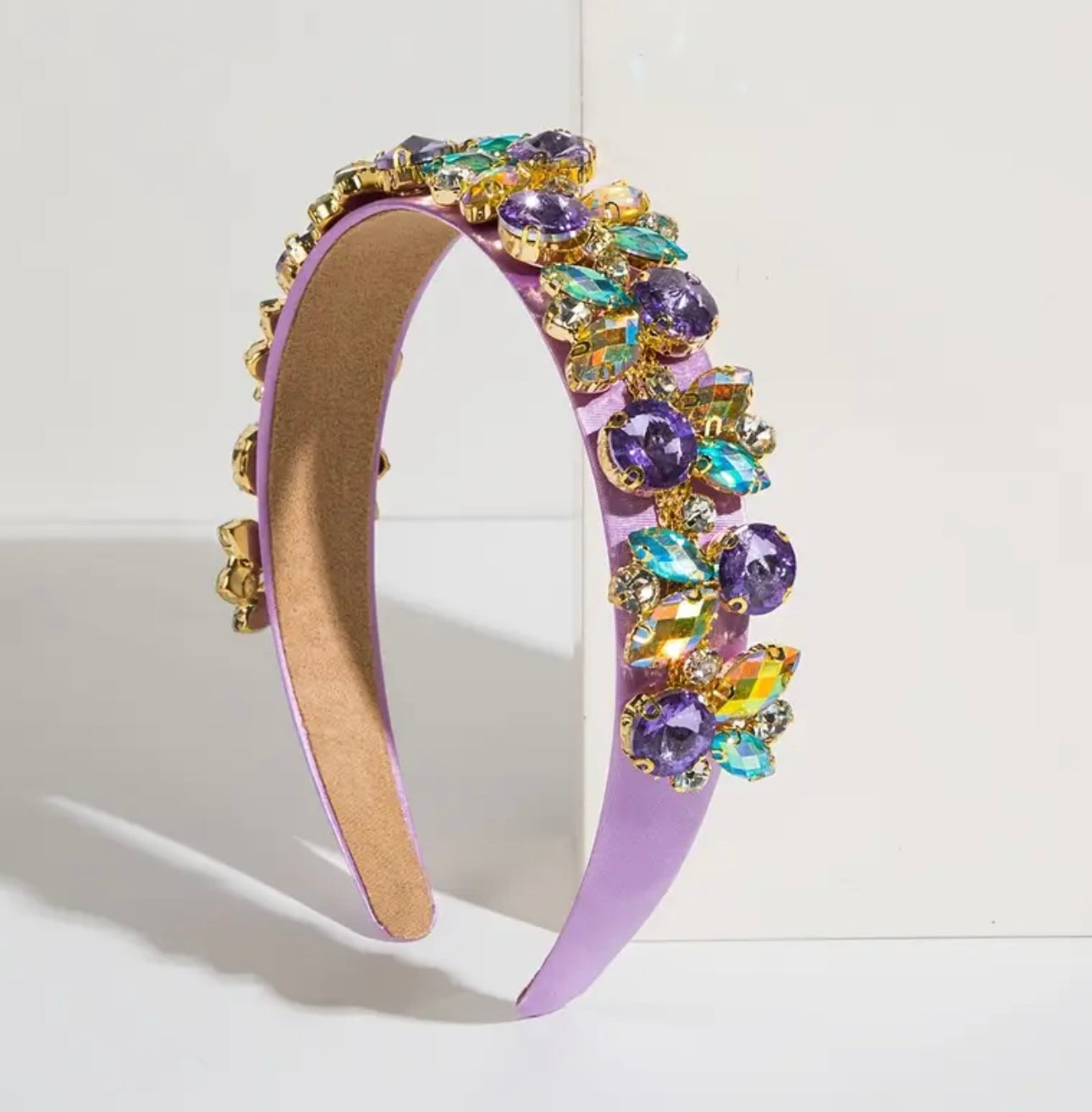 Purple with Beads Alice Band