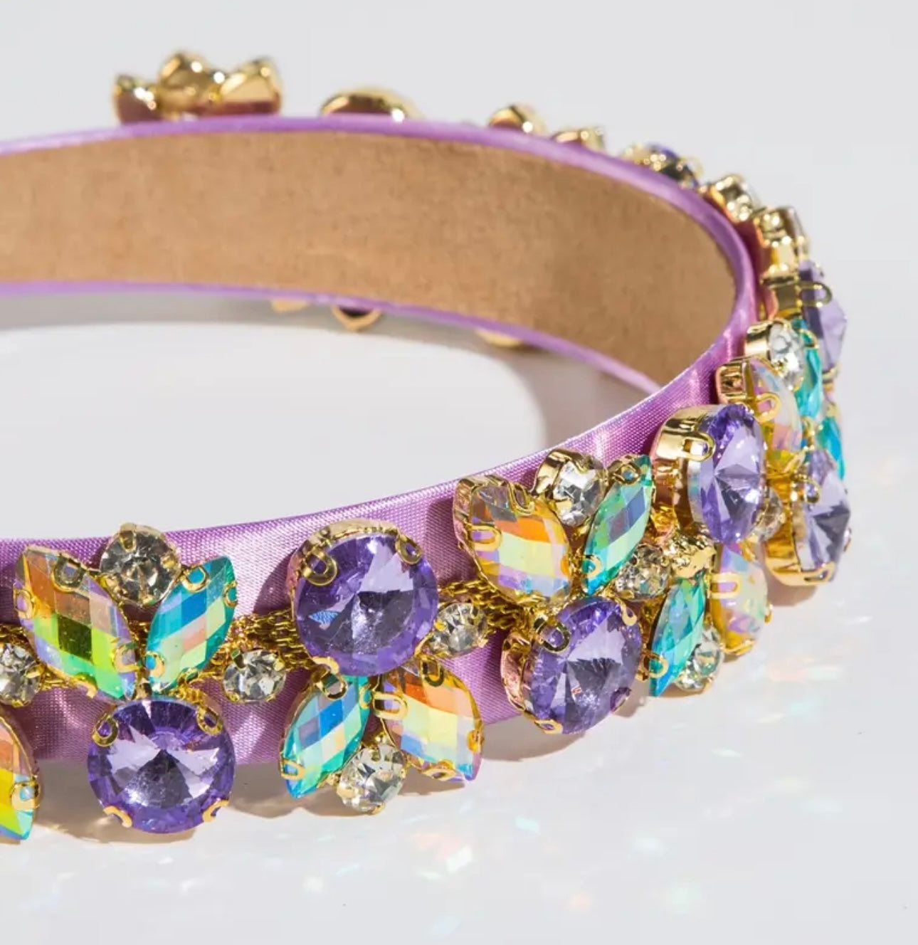 Purple with Beads Alice Band