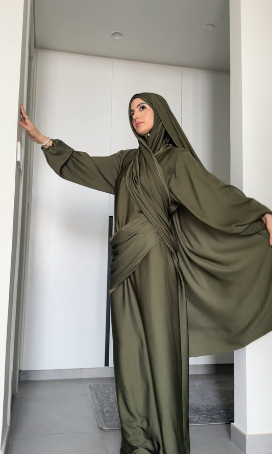 Army Green Long Scarf Abayah