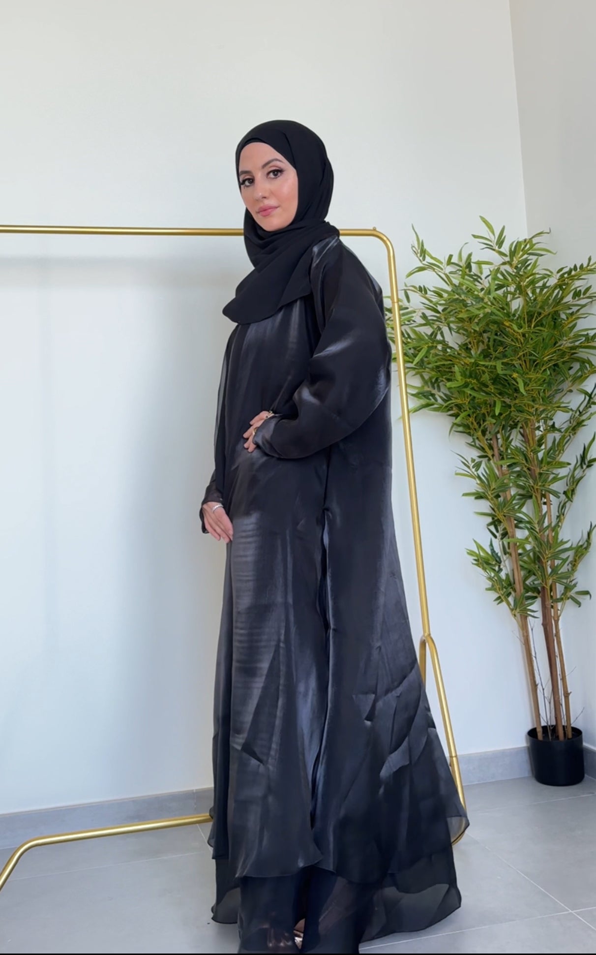 Black Sheer chiffon abayah