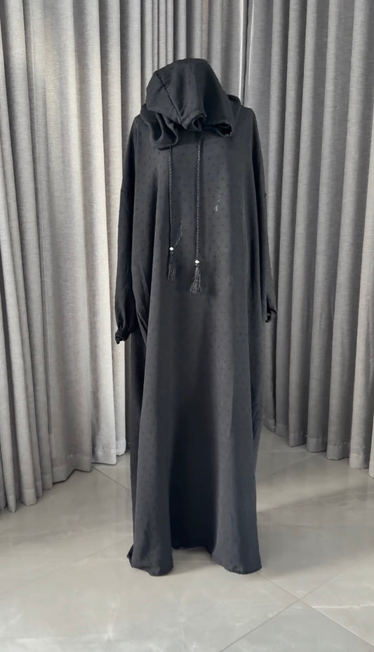 Black burqa with dots