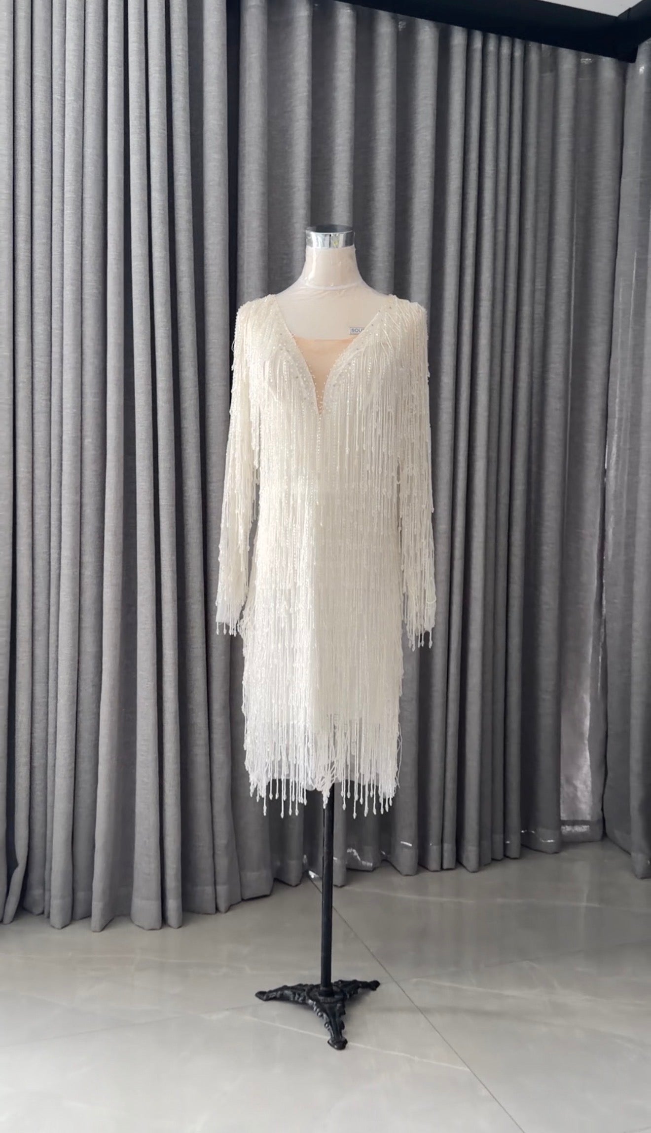 White beaded bridal dress