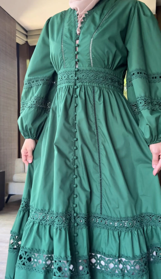 Green lace dress