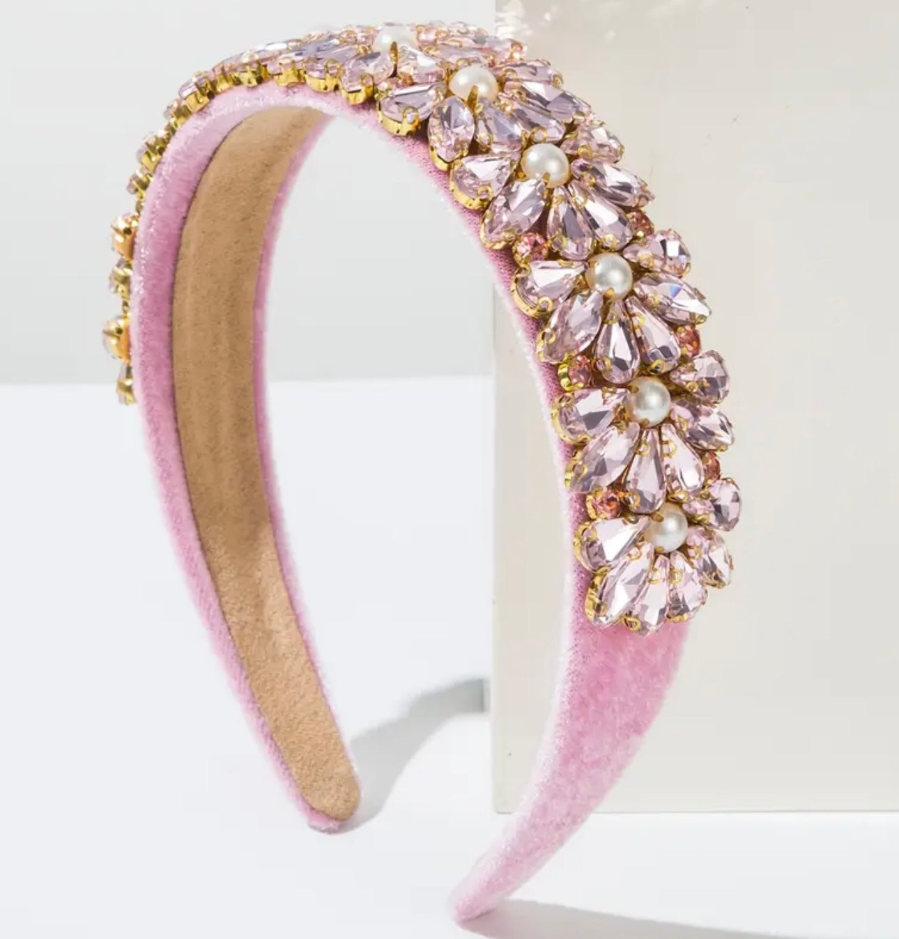 Pink Flower Beadwork Alice Band