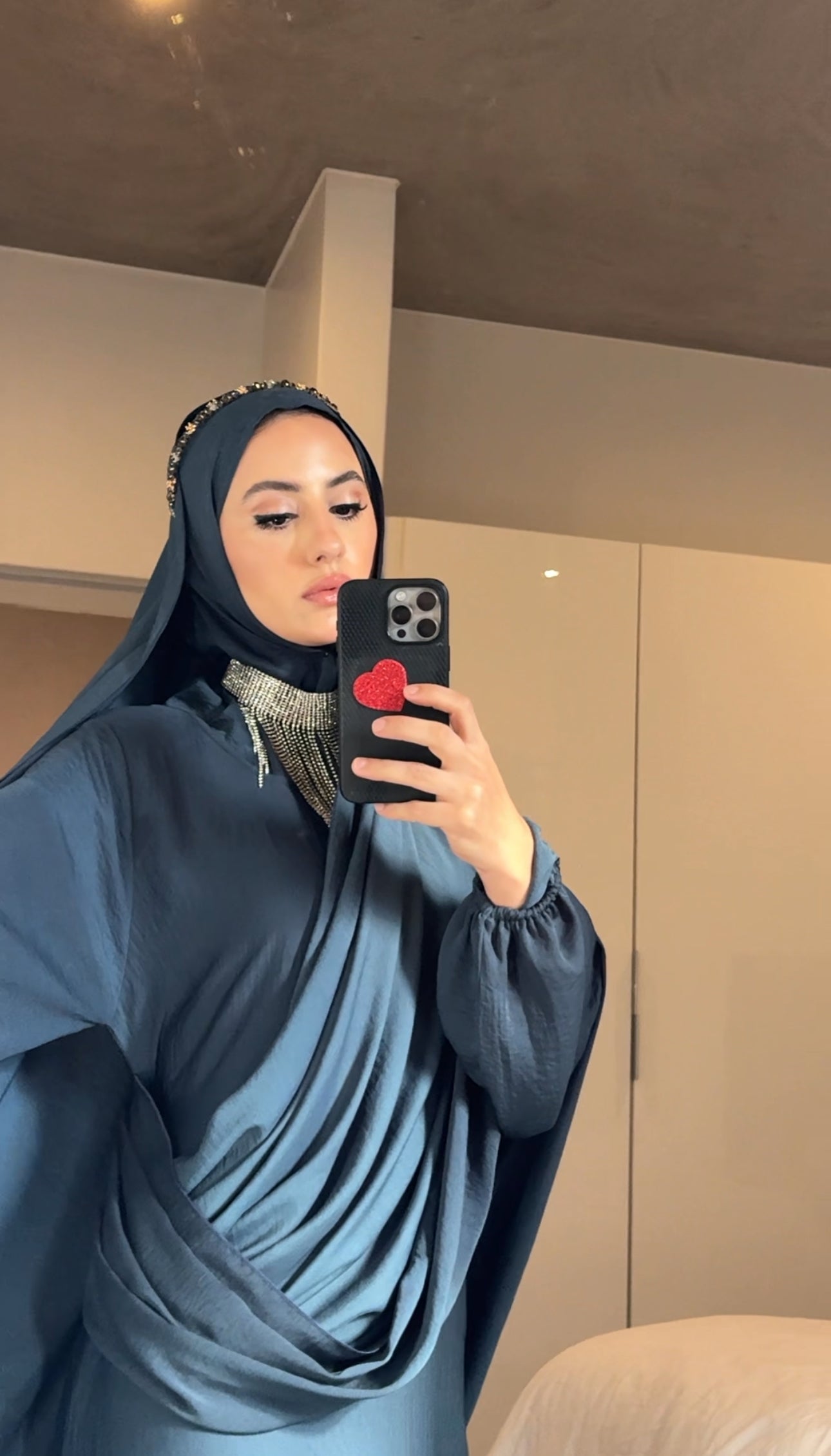 Prussian Blue Long Scarf Abayah