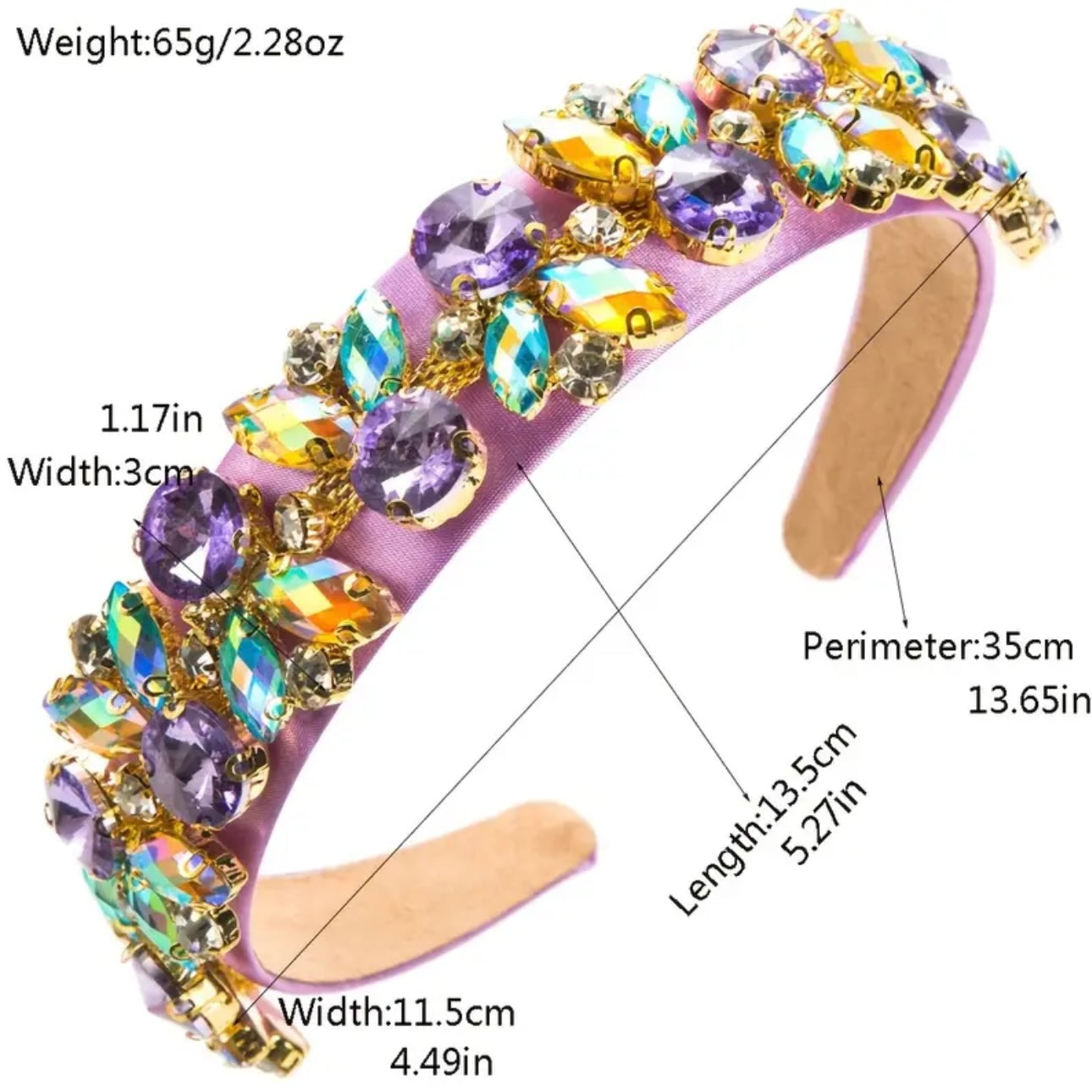 Purple with Beads Alice Band