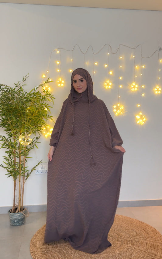 Brown burqa with pattern