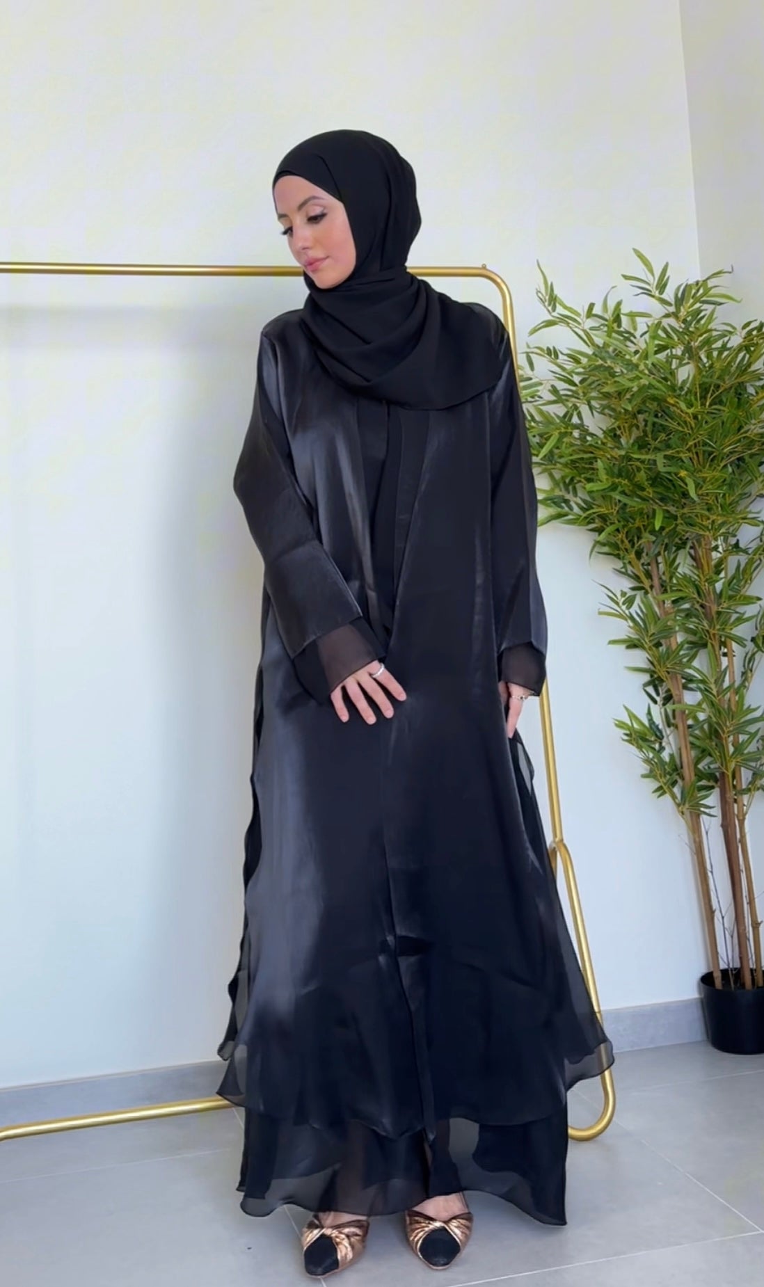 Black Sheer chiffon abayah