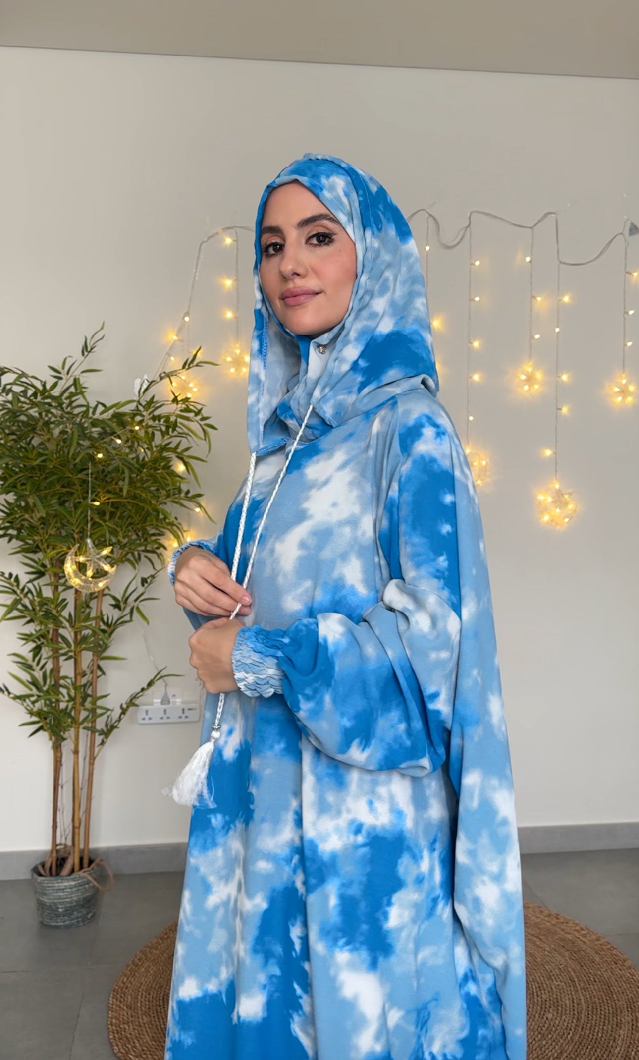 Light blue cloud burqa