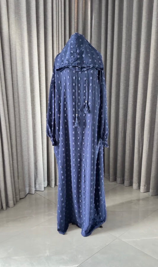 Navy burqa with big dots