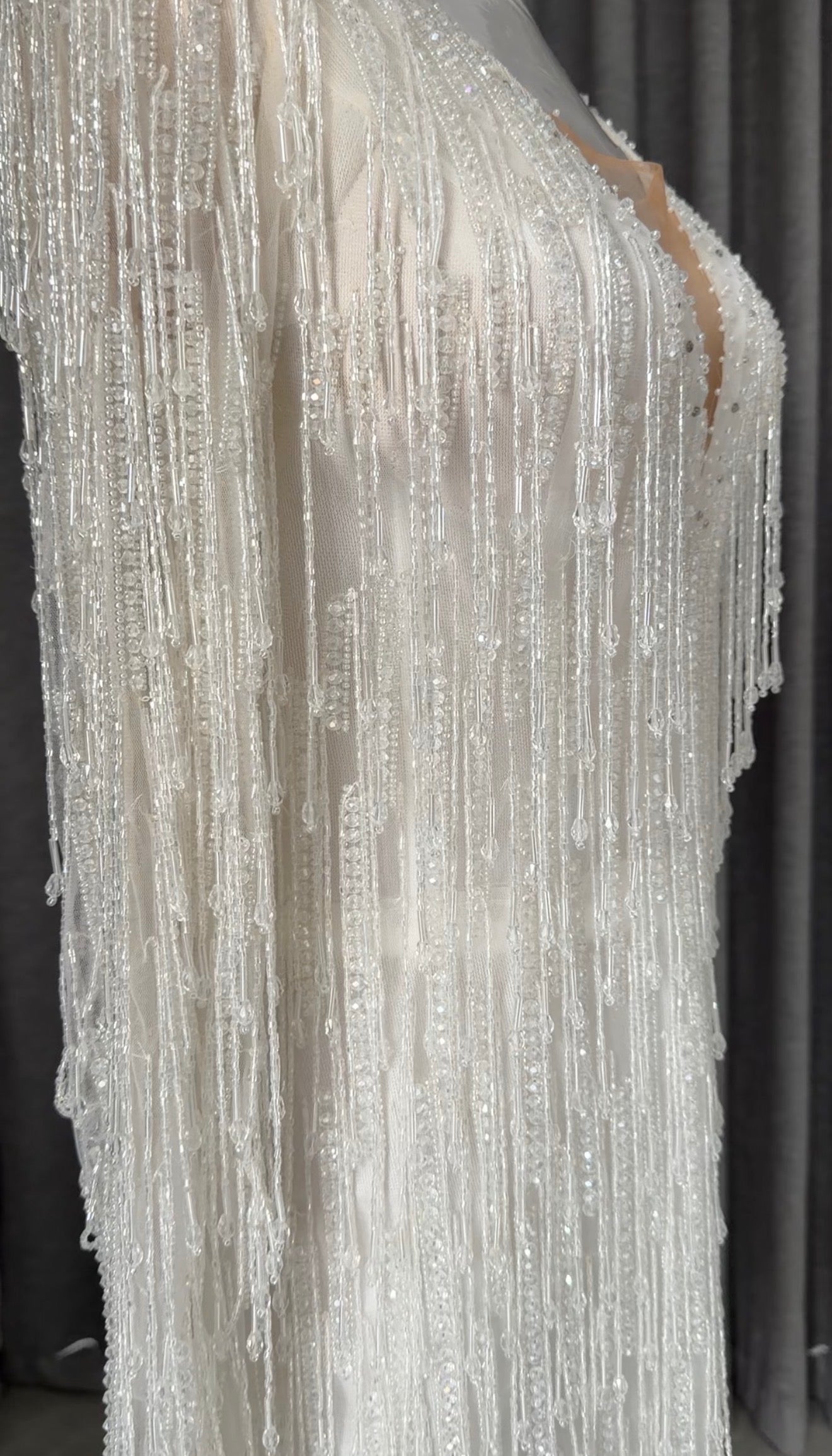 White beaded bridal dress