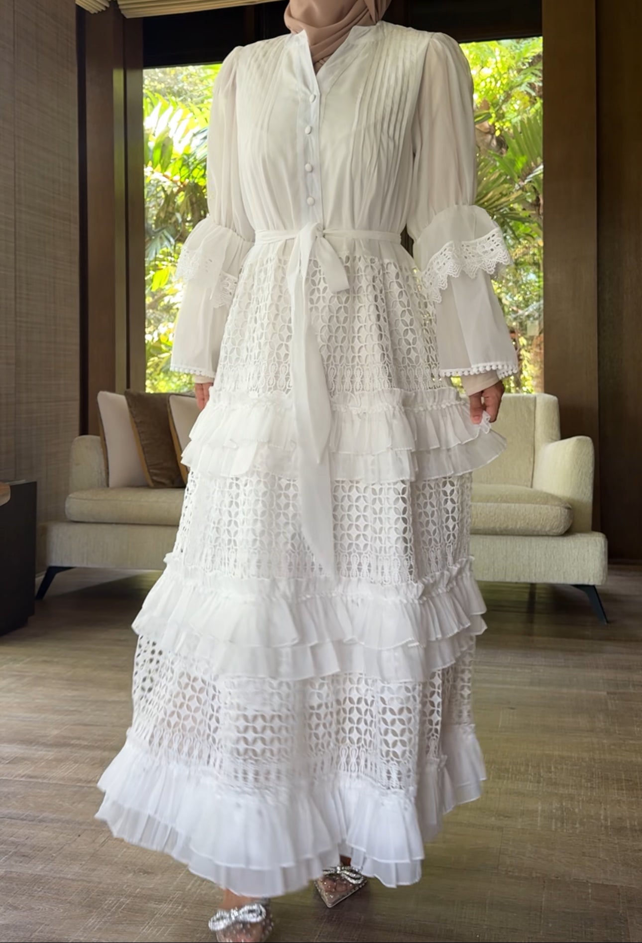 White lace dress