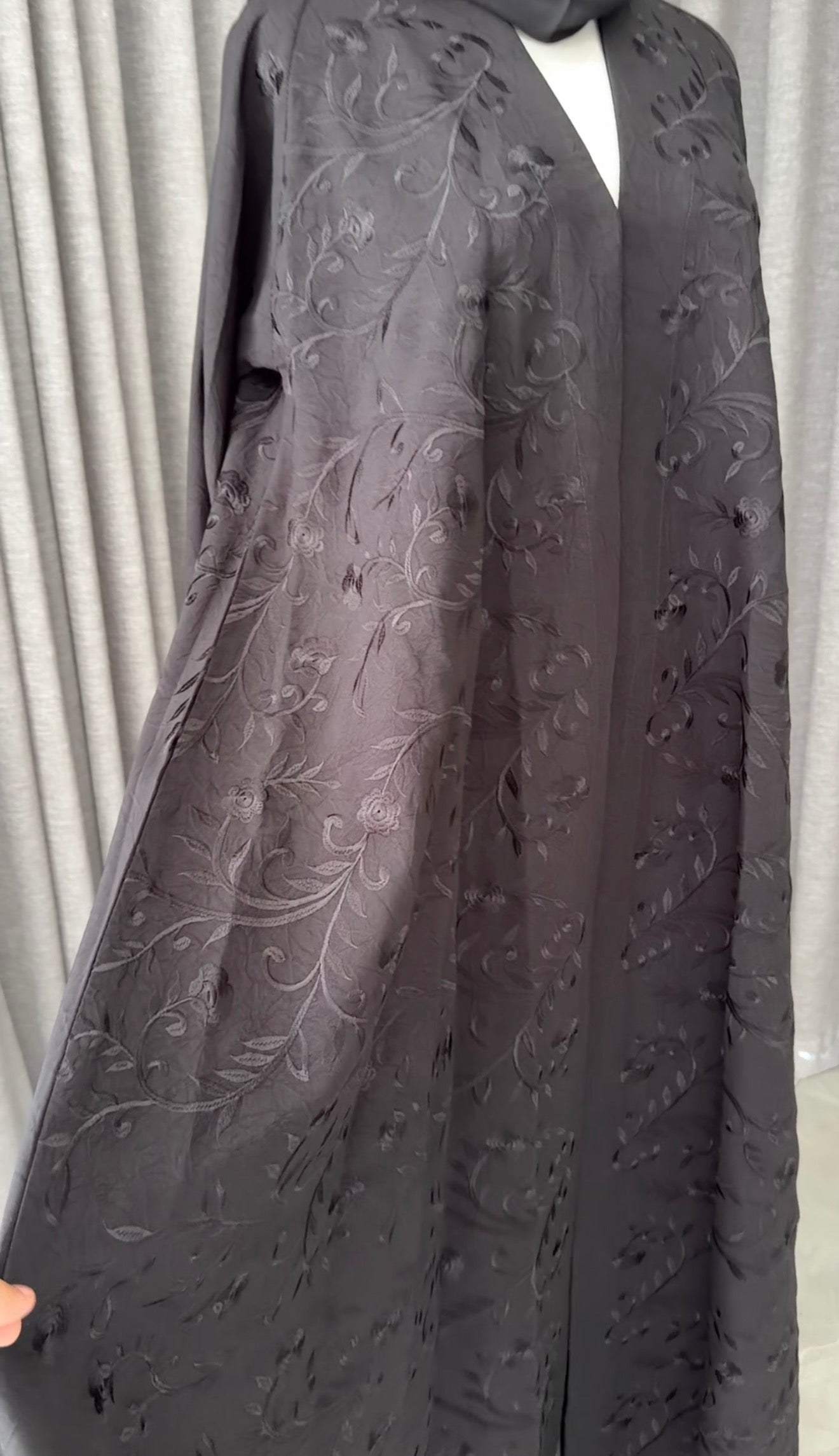 Black embroidery abayah