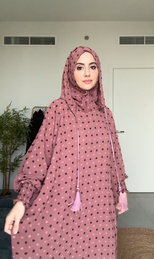 Charisma Coral burqa with black dots