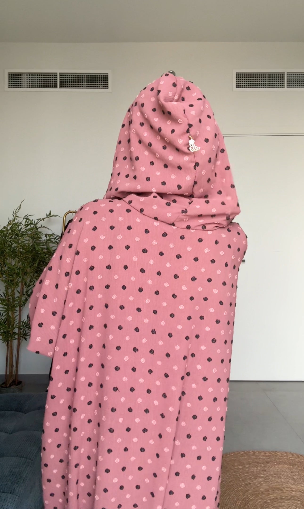 Charisma Coral burqa with black dots