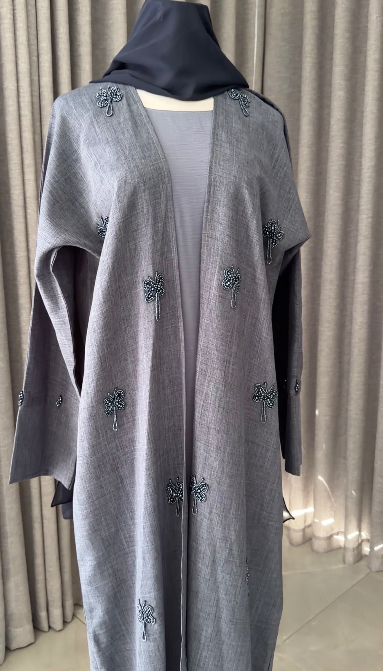 Navy Butterfly Abayah