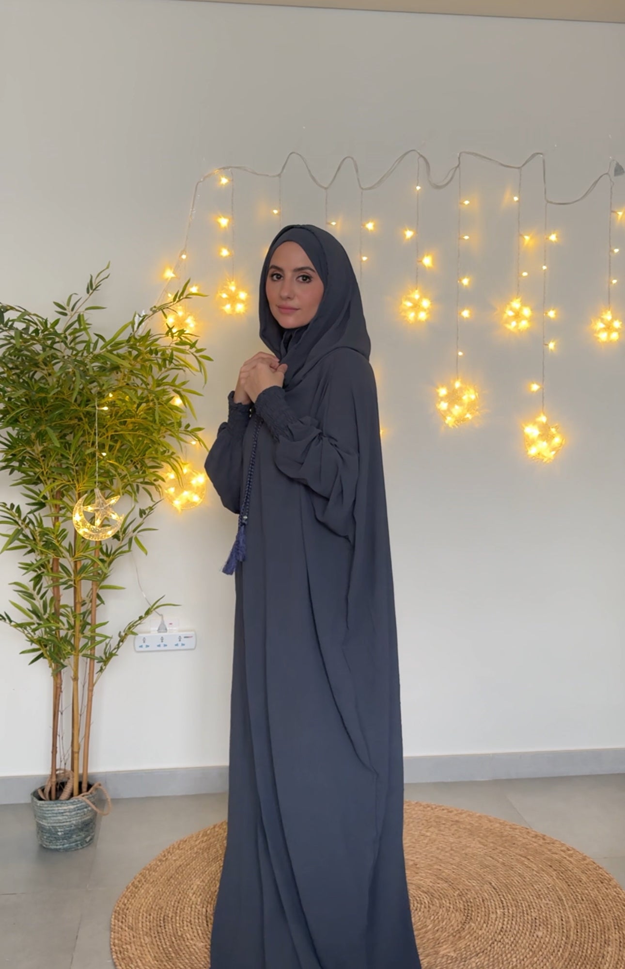 Dark Grey burqa with no dots