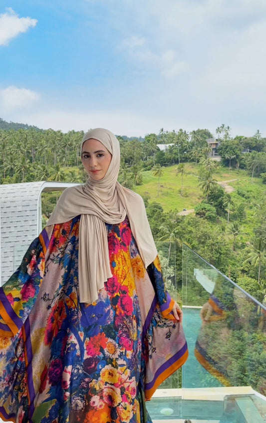 Colorful Floral silk dress