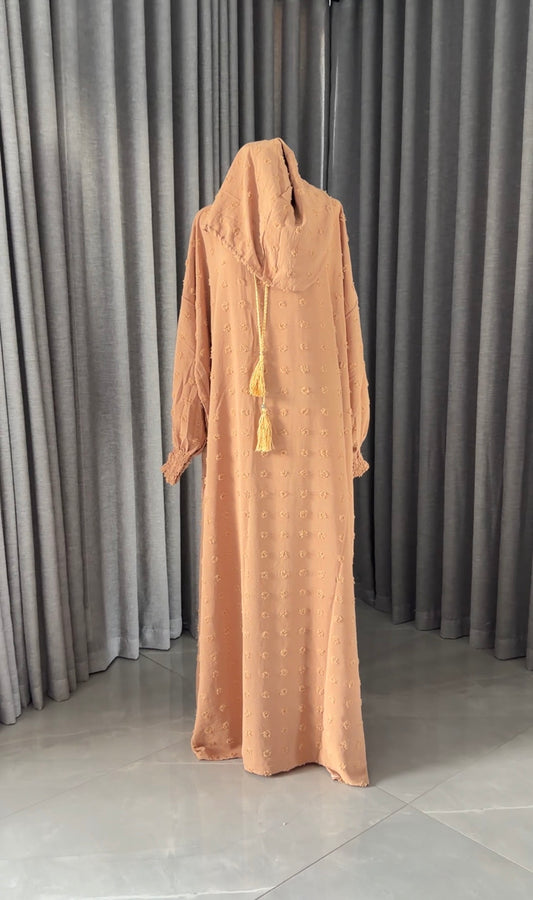 Beige burqa with big dots