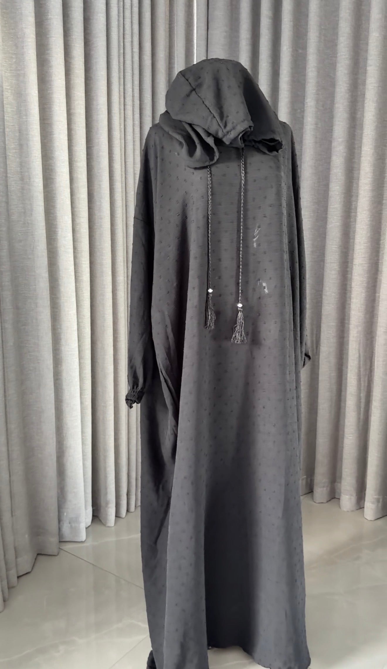 Black burqa with dots
