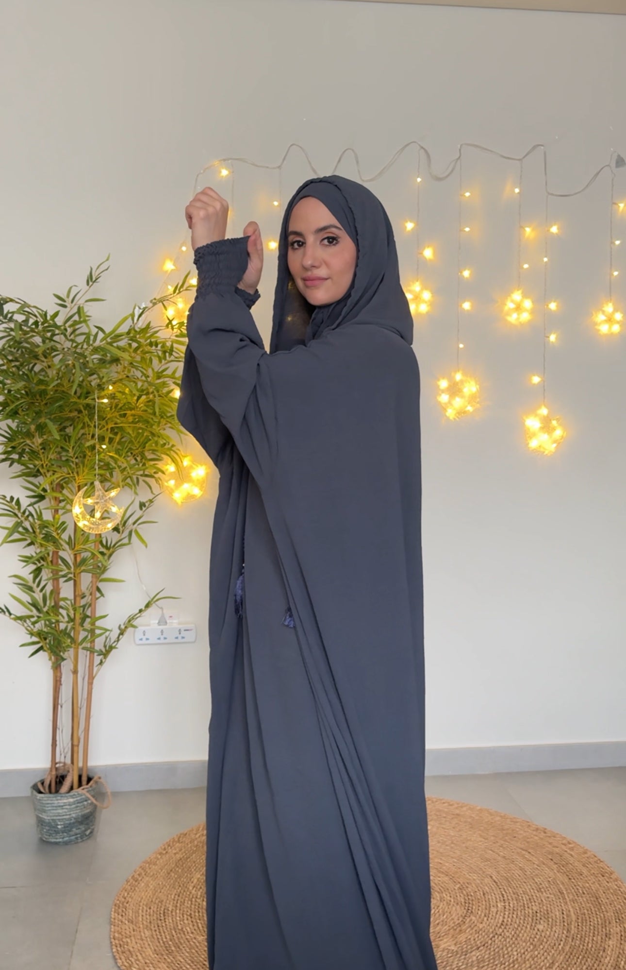 Dark Grey burqa with no dots