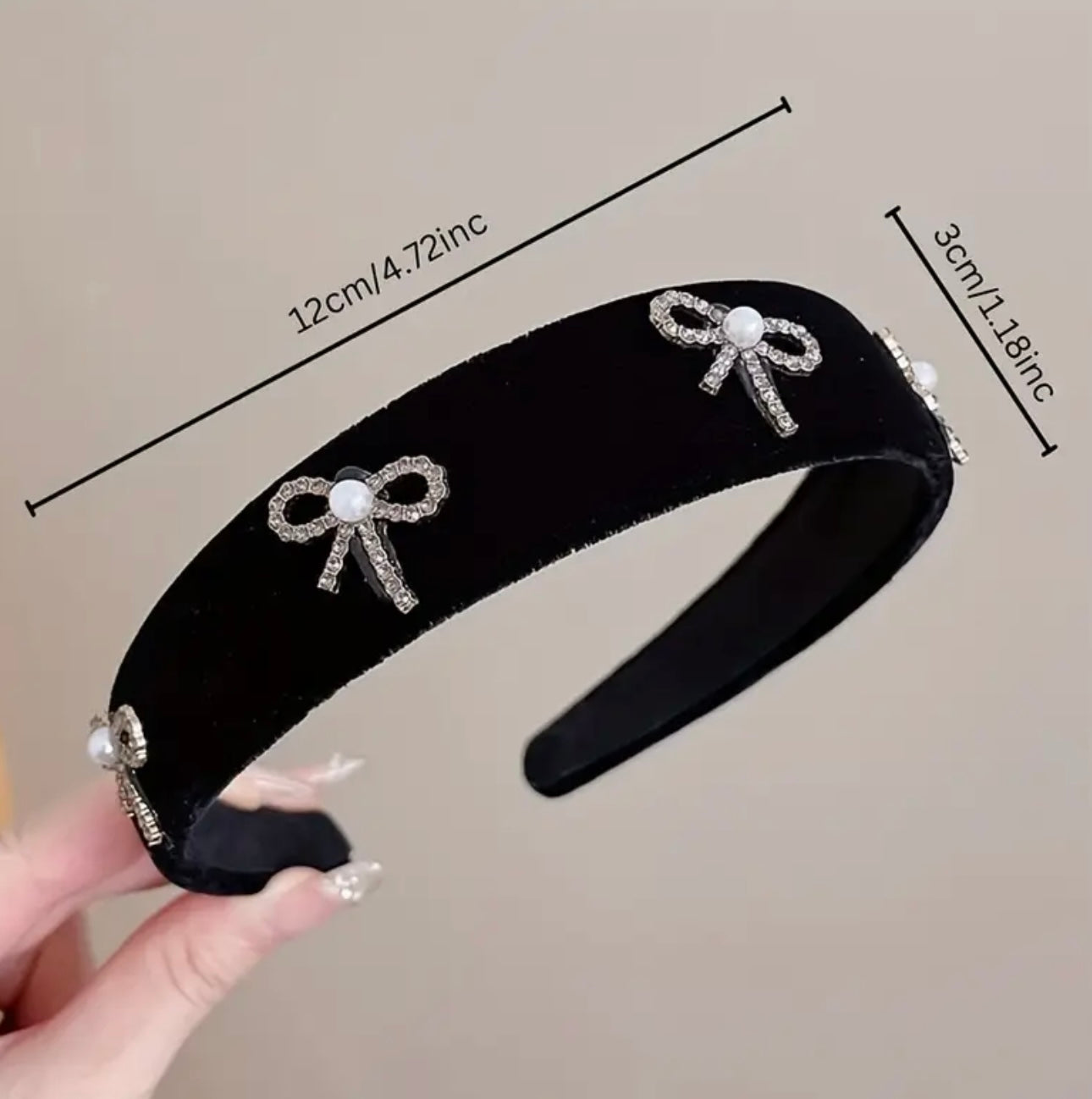 Black with ribbon Alice Band