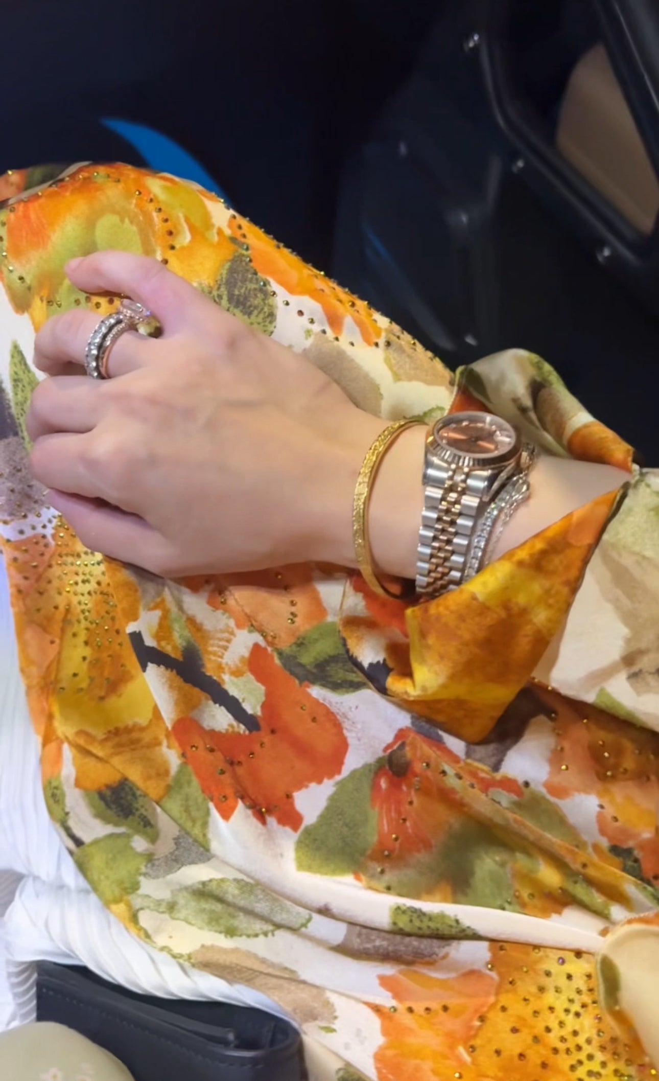 Orange 🍊 floral Abayah with matching scarf