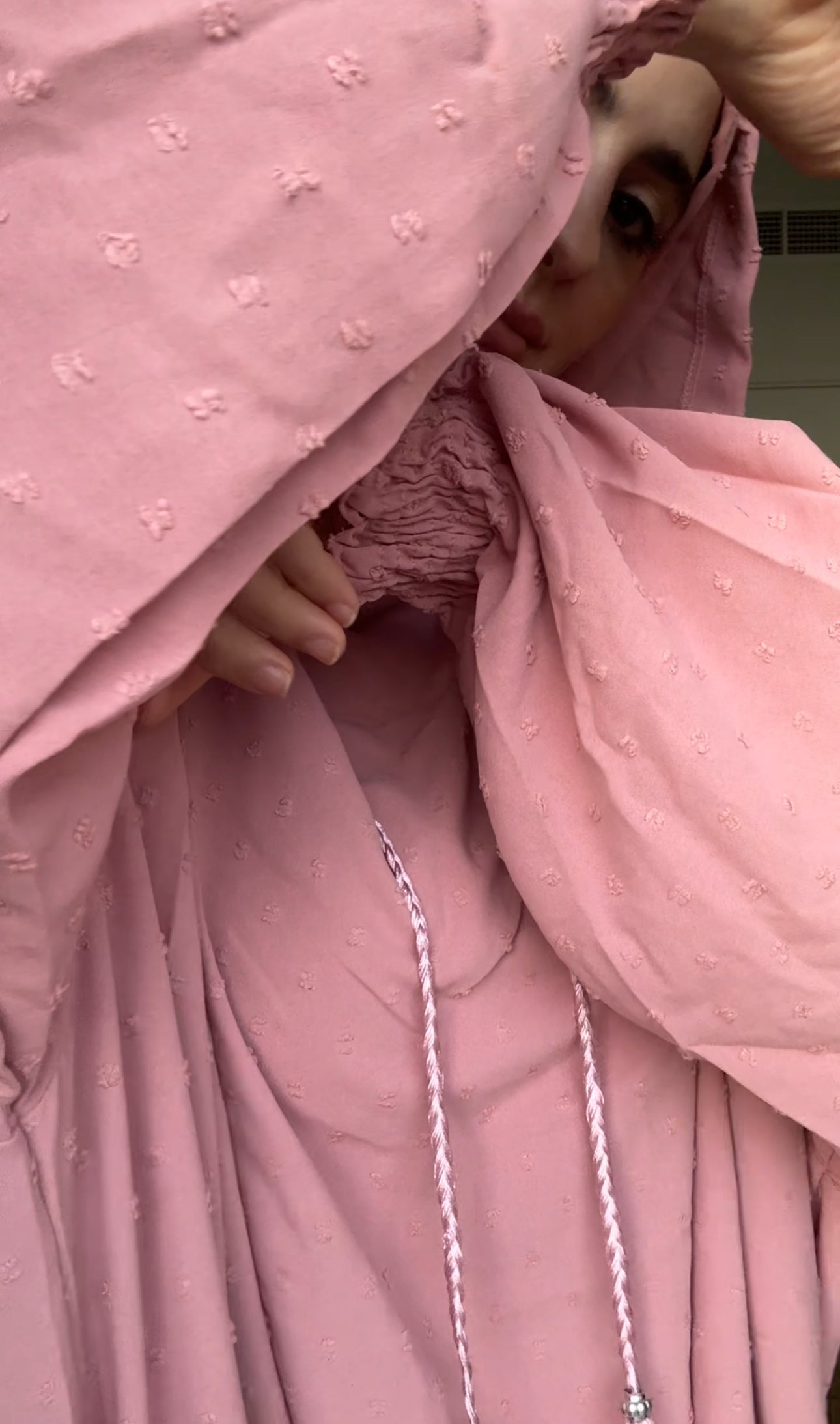 Baby pink burqa with pink dots