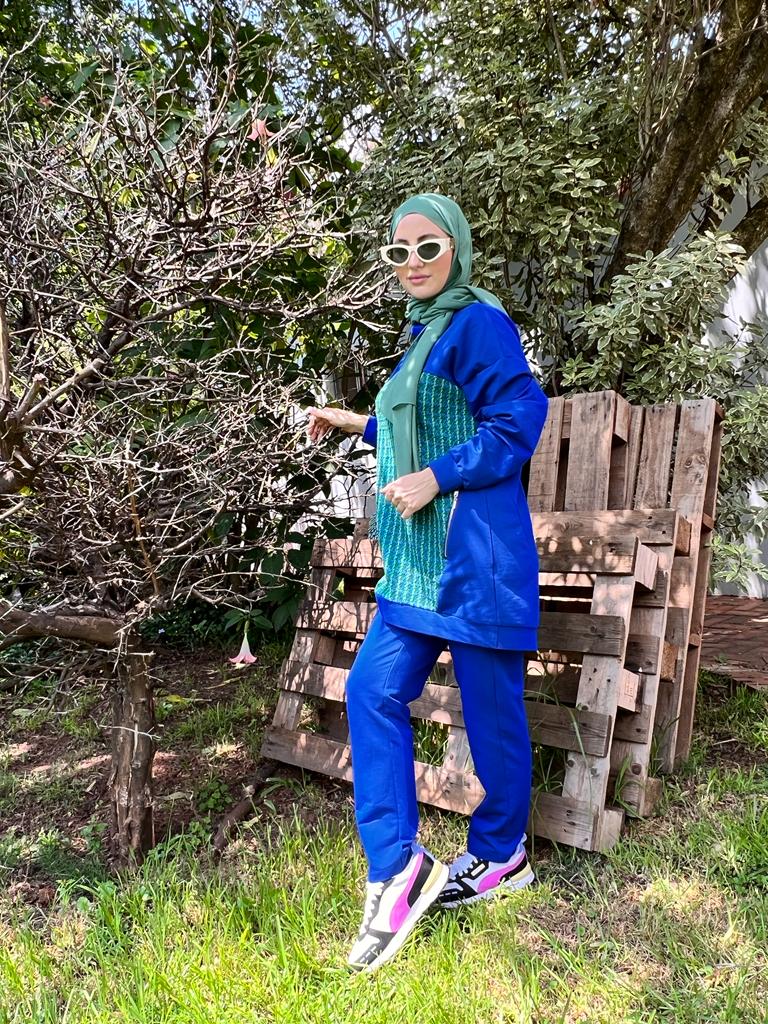 Blue green tracksuit set