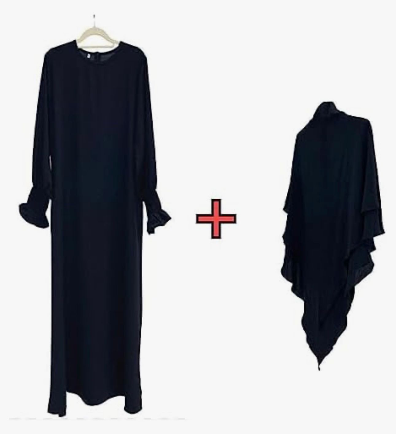 Two Piece Jilbab, with layered scarf and long sleeve inner