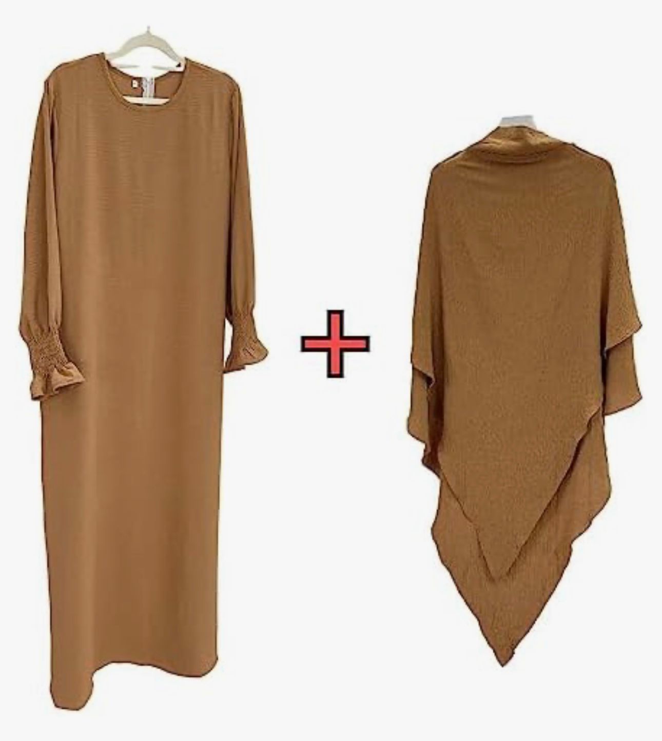 Two Piece Jilbab, with layered scarf and long sleeve inner