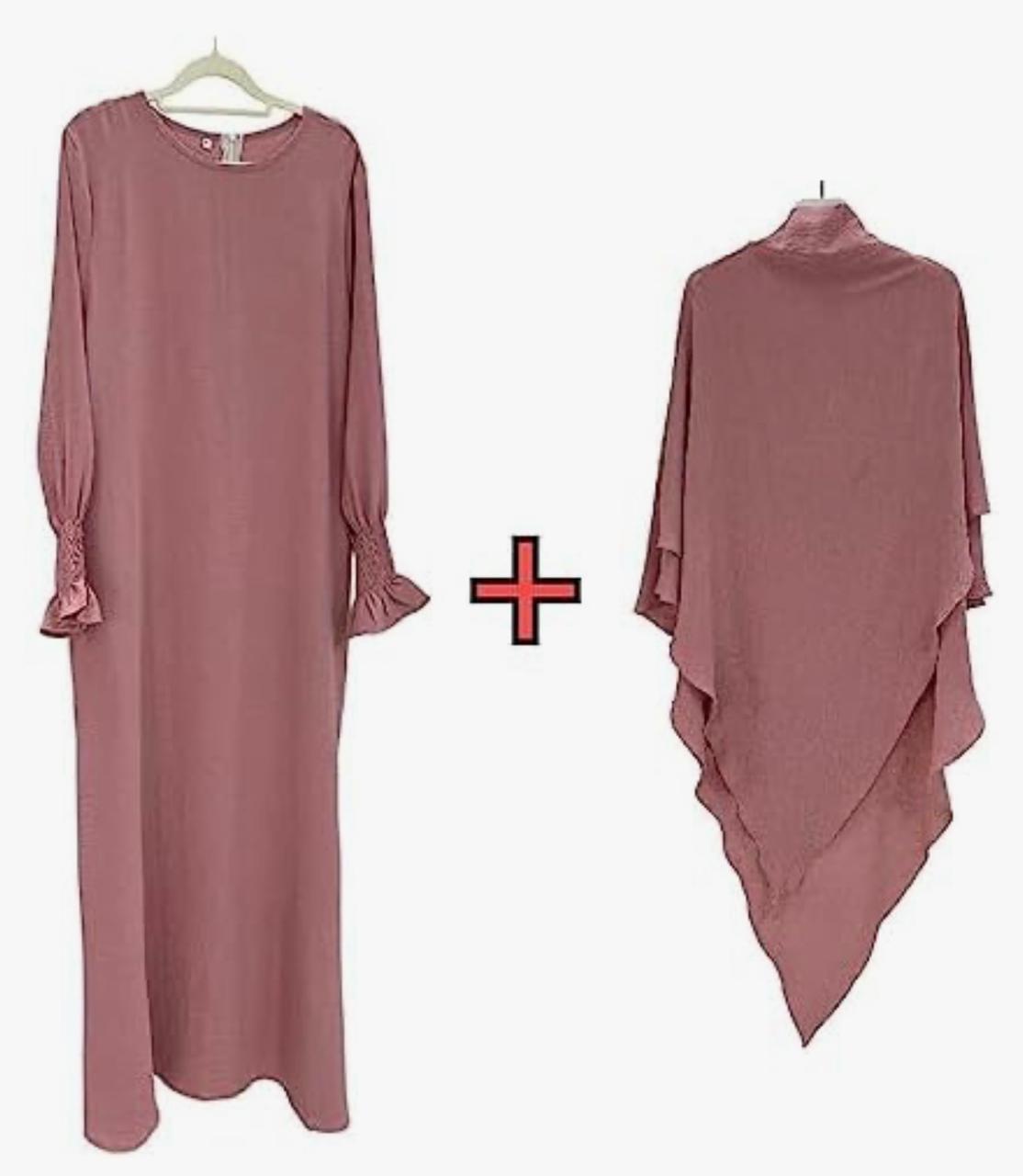 Two Piece Jilbab, with layered scarf and long sleeve inner