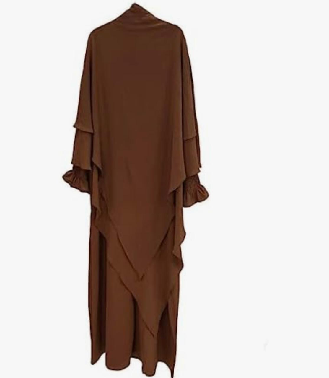 Two Piece Jilbab, with layered scarf and long sleeve inner